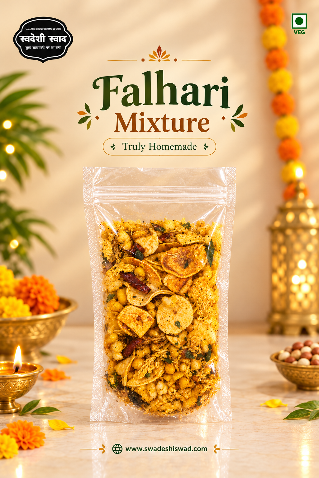 Festive Falhari Mixture Gift Pouch फलहरी मिक्स्चर - Falhari Mixture - Image 1